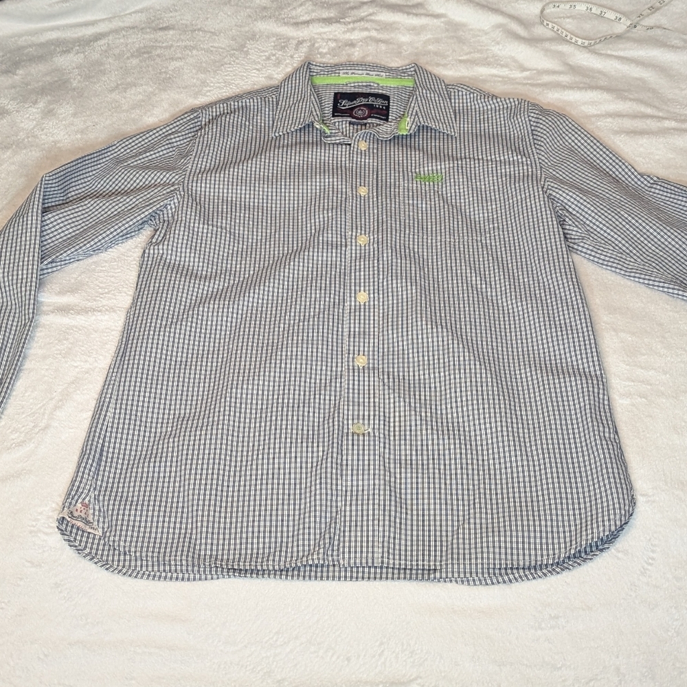 Superdry Navy and White Plaid Casual Shirt